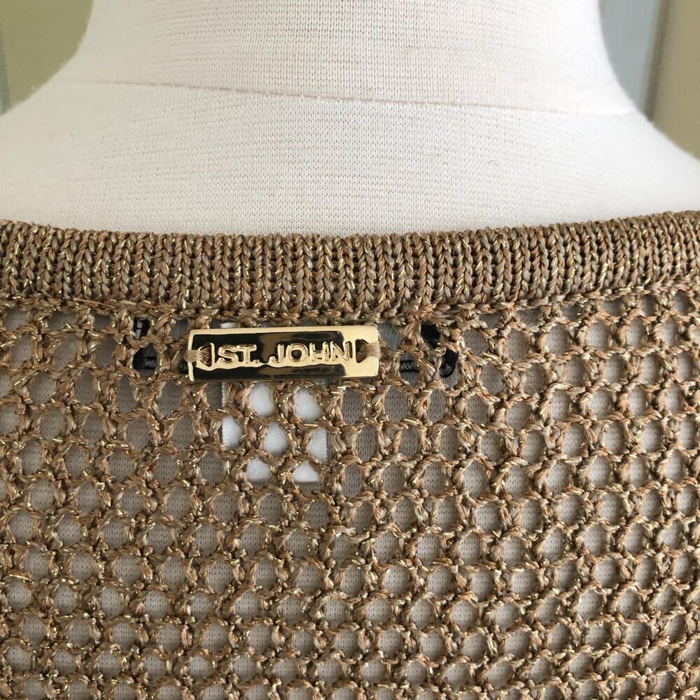 St John Marie Gray Vintage Mesh Metallic Sweater W/Tank Top Medium - Picture 10 of 14